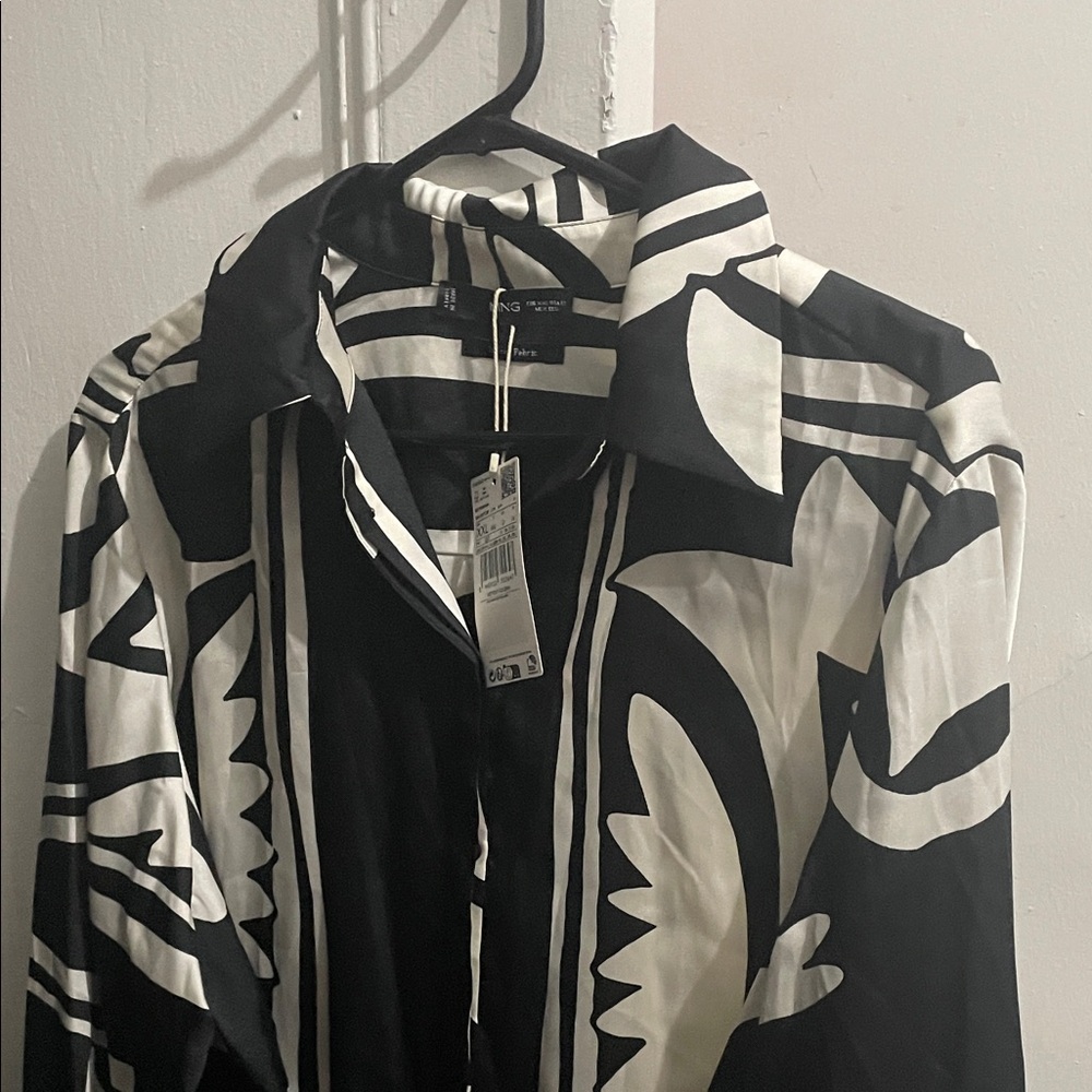 Mango Black and White Maxi Dress
